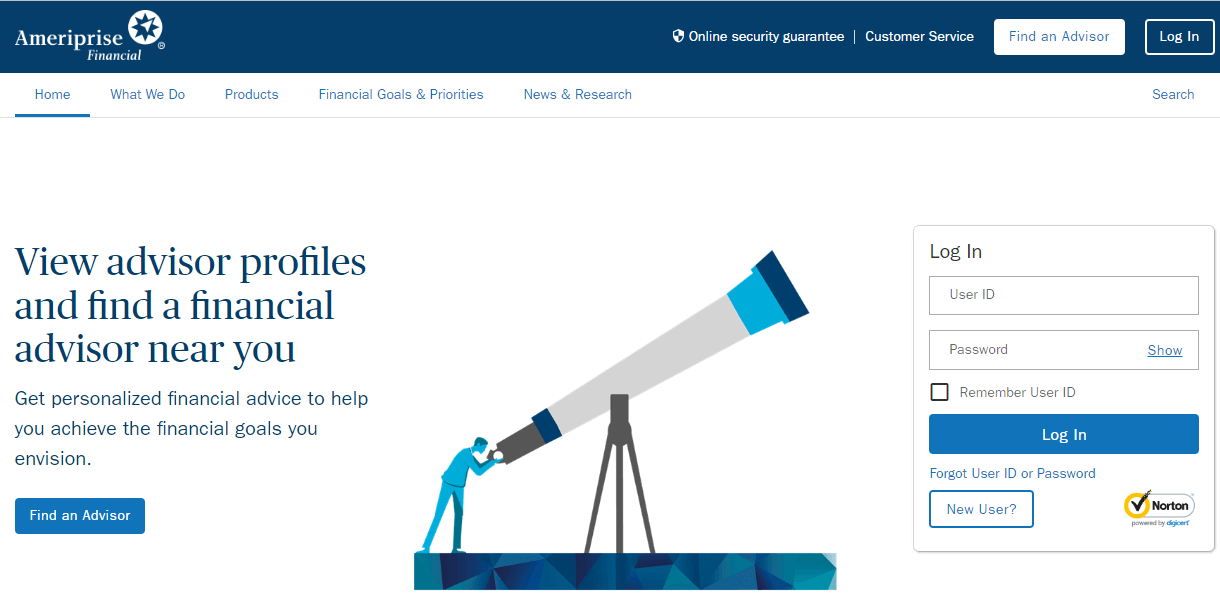 ameriprise financial homepage