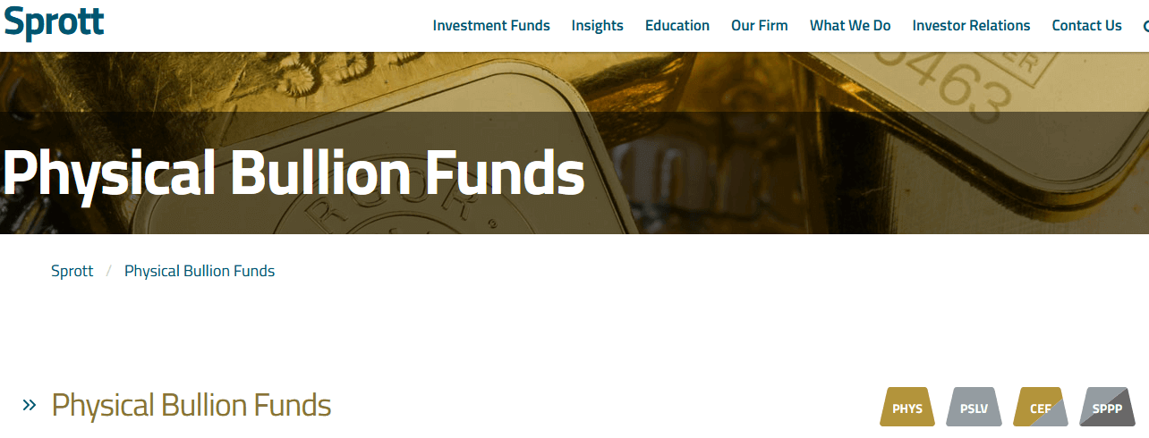 list of sprott gold funds