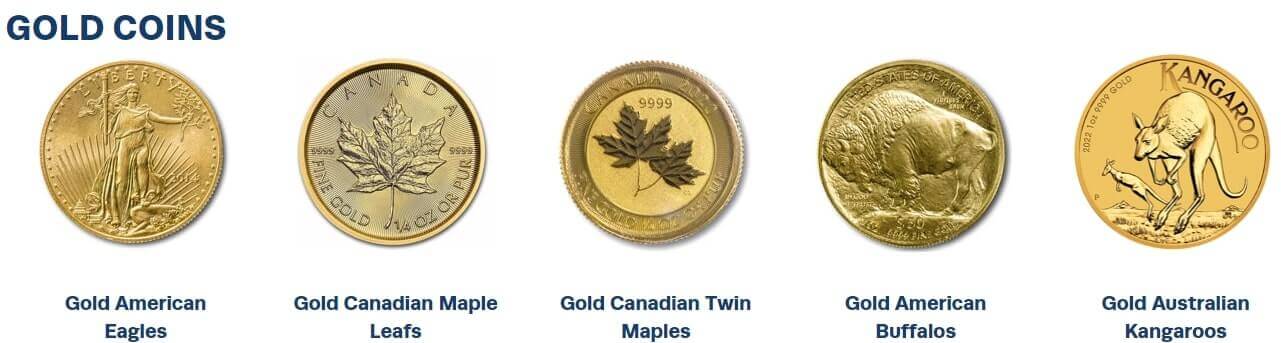five gold coins