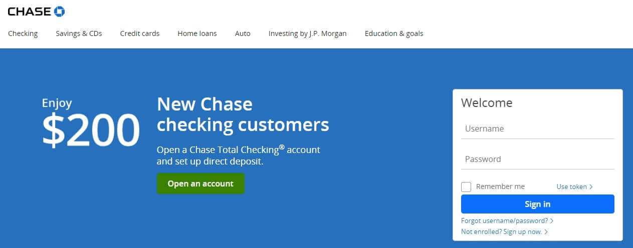 chase homepage