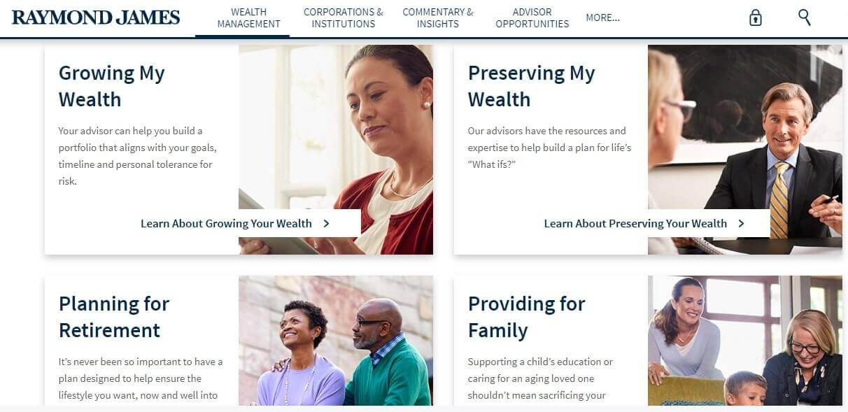 several different people looking at investment information